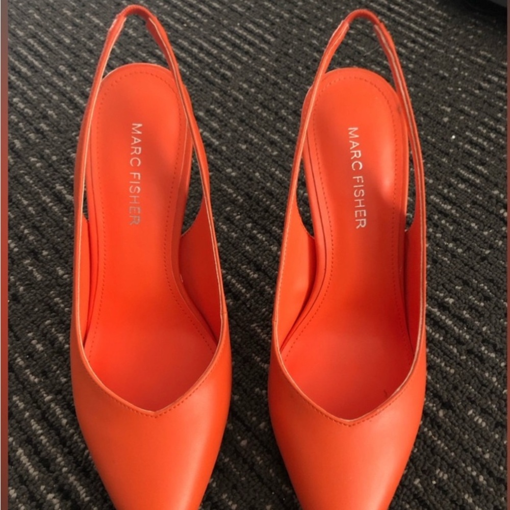 Marc Fisher Vibrant Orange Slingback Heels